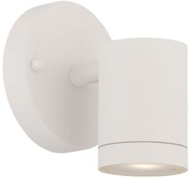 Outdoor 1-Light LED Wall Cylinder in Textured White 