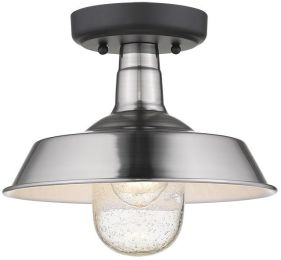 Burry Exterior Convertible Pendant (1 Light - Satin Nickel and Clear) 