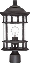 Vista II Collection Post Lantern 1-Light Outdoor Black Coral Light Fixture 