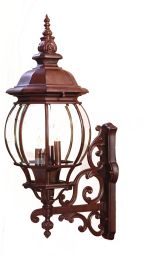 Chateau Collection Wall-Mount 4-Light Outdoor Burled Walnut Light Fixture 