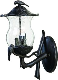 Avian Collection Wall-Mount 3-Light Outdoor Fixture with Clear Seeded glass 