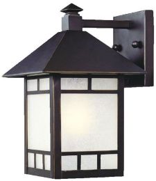 Artisan 1-Light Wall-Mounted 10.75-inch Lantern in Architectural Bronze 