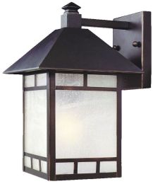 Artisan 1-Light Wall-Mounted 14.5-inch Lantern in Architectural Bronze 