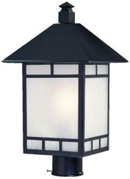 Artisan Collection Post-Mount 1-Light Outdoor Matte Black Light Fixture 