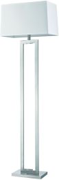 Riley Floor Lamp (1 Light - Brushed Nickel and Off-White) 