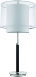 Roosevelt Table Lamp (1 Light - Espresso and Brushed Nickel and Sheer Snow Shantung) 
