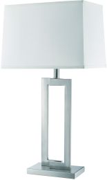 Riley Table Lamp (1 Light - Brushed Nickel and Off-White) 