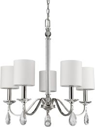 Lily 5-Light Chandelier with K9 Crystal Pendants & Bobeches 