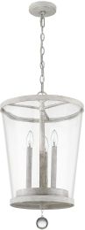 Callie Foyer Pendant (3 Light - Country White and Clear) 