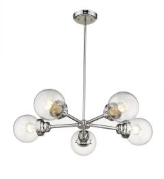 Portsmith Chandelier (5 Light - Polished Nickel and Clear) 