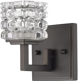Coralie 1-Light Sconce wth Crystal cube crystal Shade 
