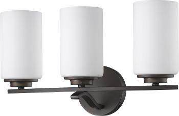 Poydras 3-Light Vanity Fixture with opal glass shades 