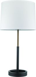 Rotunda Table Lamp (1 Light - Matte Black and Hand Painted Antique Gold and White ) 