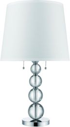 Palla Table Lamp (2 Light - Polished Chrome and White ) 