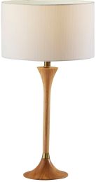 Rebecca Table Lamp (Natural Wood & Antique Brass Accent) 