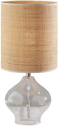 Emma Table Lamp (Clear Glass & Steel Neck) 
