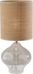 Emma Table Lamp (Clear Glass & Steel Neck - Large) 