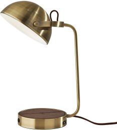 Brooks Desk Lamp (Antique Brass - AdessoCharge) 