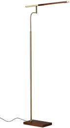 Barrett Floor Lamp (Walnut & Antique Brass - LED) 