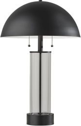 Troy Table Lamp (Black & Clear Glass) 