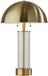 Troy Table Lamp (Antique Brass & Clear Glass) 
