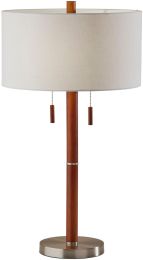 Madeline Table Lamp (Walnut & Brushed Steel) 