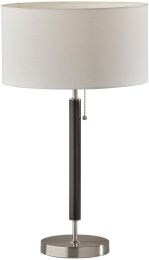 Hamilton Table Lamp (Black Wood & Brushed Steel) 