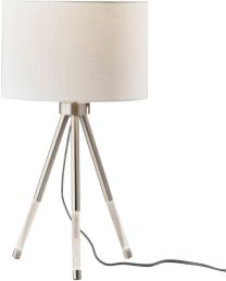 Della Nightlight Table Lamp (Brushed Steel & Clear Acrylic Light Up Legs) 
