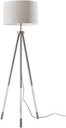 Della Nightlight Floor Lamp (Brushed Steel & Clear Acrylic Light Up Legs) 