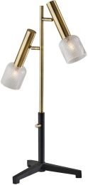Melvin Table Lamp (Black & Antique Brass - LED) 