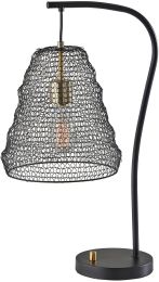 Sheridan Table Lamp (Black & Antique Brass) 