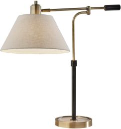 Bryson Table Lamp (Black & Antique Brass) 