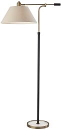 Bryson Floor Lamp (Black & Antique Brass - Swing-Arm) 
