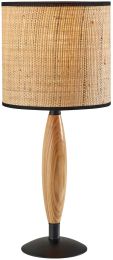 Cayman Table Lamp (Black & Natural Wood) 