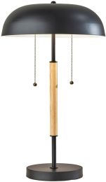 Everett Table Lamp (Natural Wood & Black) 