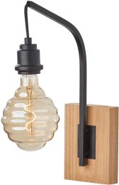 Wren Wall Lamp (Natural Wood with Black Finish) 
