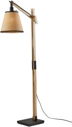 Walden Floor Lamp (Black & Natural Wood) 
