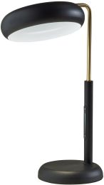 Lawson Table Lamp (Black & Antique Brass - LED with Smart Switch) 