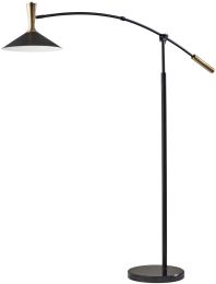 Bradley Arc Lamp (Black & Antique Brass - LED with Smart Switch) 