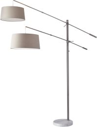 Manhattan Two-Arm Arc Lamp (Brushed Steel) 