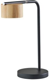Roman Desk Lamp (Black & Natural Wood - LED) 