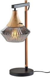 Elsie Table Lamp (Black & Natural Wood) 