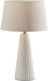 Lana Table Lamp (Off-White Ribbed Ceramic - 2 Piece Set) 
