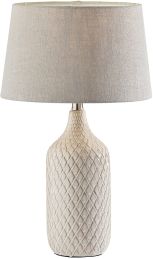 Kathryn Table Lamp (Off-White & Grey & Natural Textured Ceramic - 2 Piece Set) 