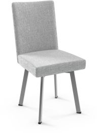Elmira Dining Chair (Grey & White with Metallic Grey Base) 