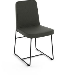 Winslet Dining Chair (Charcoal Grey with Black Base) 