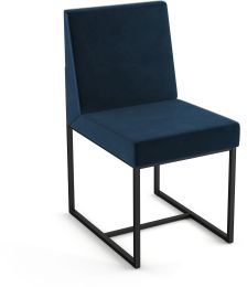 Derry Dining Chair (Dark Blue  with Black Base) 
