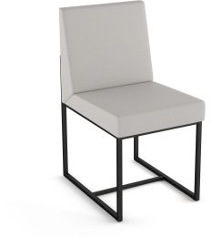 Derry Dining Chair (Light Grey with Black Base) 