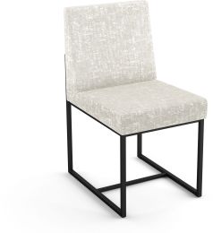 Derry Dining Chair (White & Cream with Black Base) 