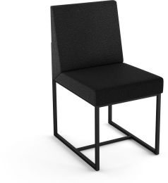 Derry Dining Chair (Charcoal Grey with Black Base) 